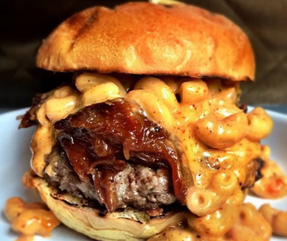 Burger with Mac and Cheese
