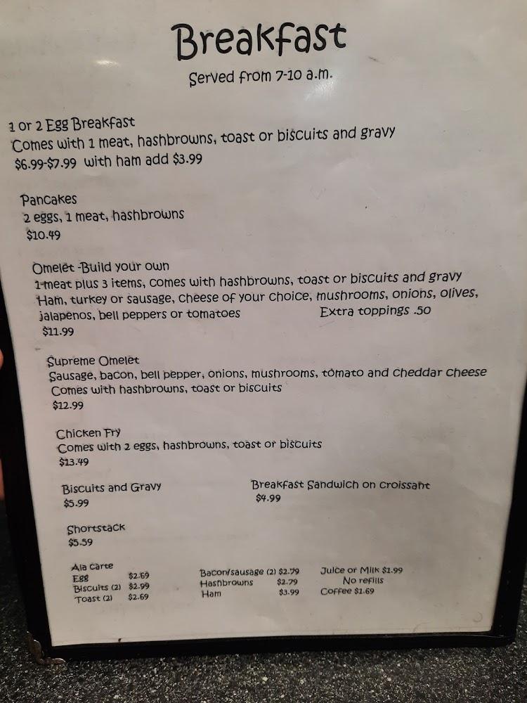 Cole's Diner Menu image 2